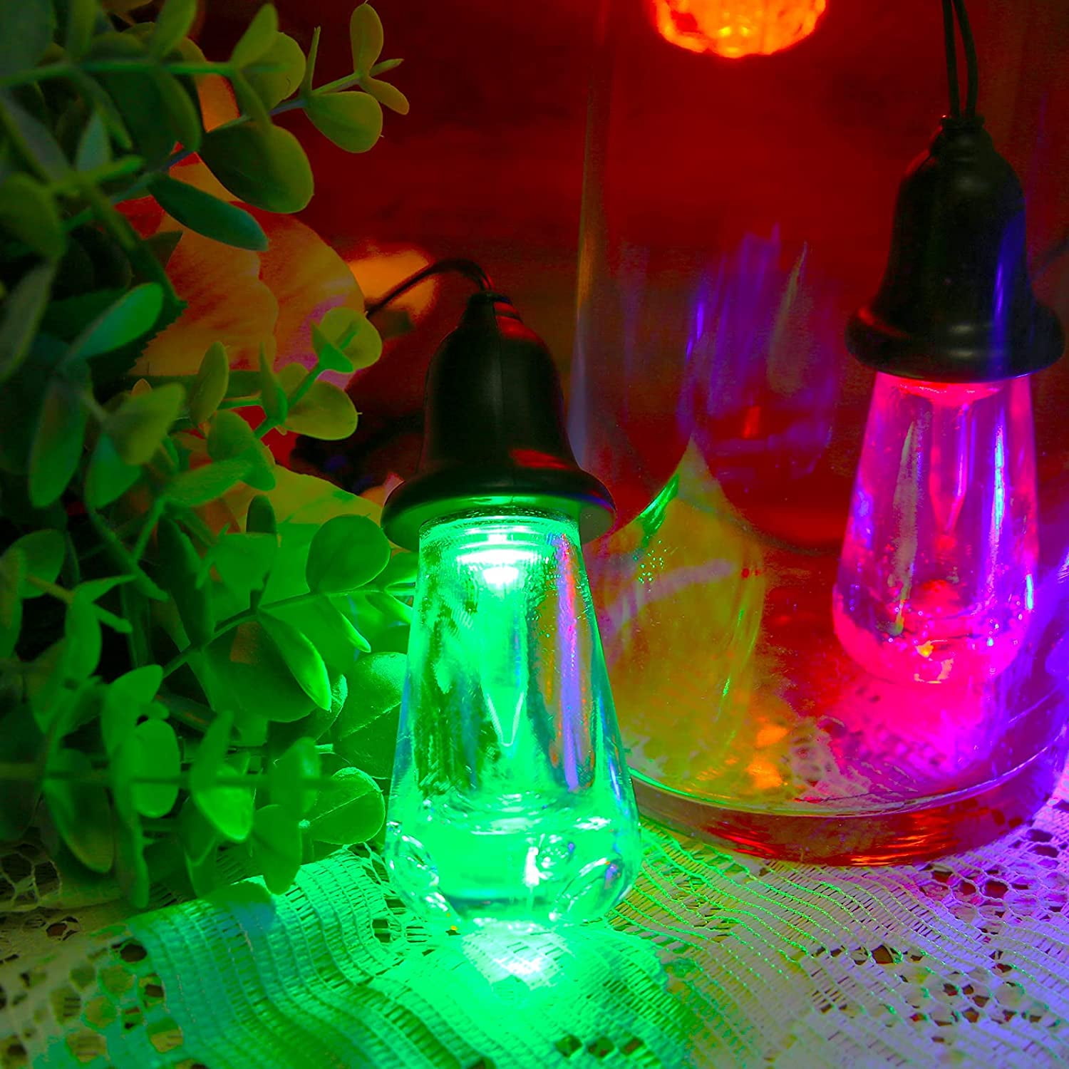 Bibana 60 FT Outdoor String Lights Commercial Grade Vintage Shatterproof Bulbs Weatherproof Patio String Lights for Wedding, Party, Holiday, Christmas, Birthday, Gathering Decoration (Multicolour)