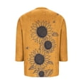 thumbnail image 4 of Sewkxo Womens Plus Size Tops Loose Fit 3/4 Sleeve Shirts Crewneck Print Blouses 2026 Summer Cotton Clothes L-5x,Orange XL, 4 of 6