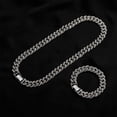 thumbnail image 3 of Hiphop-Inlaid Rhinestones Cuban Chain Rapper Pendants Jewelry Unisex Alloy  Necklace Bracelet, 3 of 10