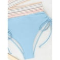 thumbnail image 7 of Women's High Waisted Bikini Sets Two Piece Tummy Control Swimsuit Color Block Bathing Suits, 7 of 7