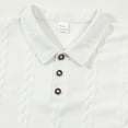 thumbnail image 6 of Fewfanhot Men's Cable-Knit Textured Collared Short Sleeve Top, Casual 3-Button Shirt, Breathable Summer Tee Tops, S-3XL, 6 of 9