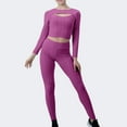 thumbnail image 2 of UYISJ Jogging Suits for Women Casual Two Piece Tracksuits Outfits Long Sleeve Sweatsuits Slim Fit Pants Workout Set Purple M, 2 of 7