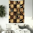 thumbnail image 3 of Safari Tapestry, Patchwork in Safari Style Wilderness Stylized Design Art Print, Wall Hanging for Bedroom Living Room Dorm Decor, 60W X 80L Inches, Pale Brown Seal Brown Sand Brown, by Ambesonne, 3 of 5