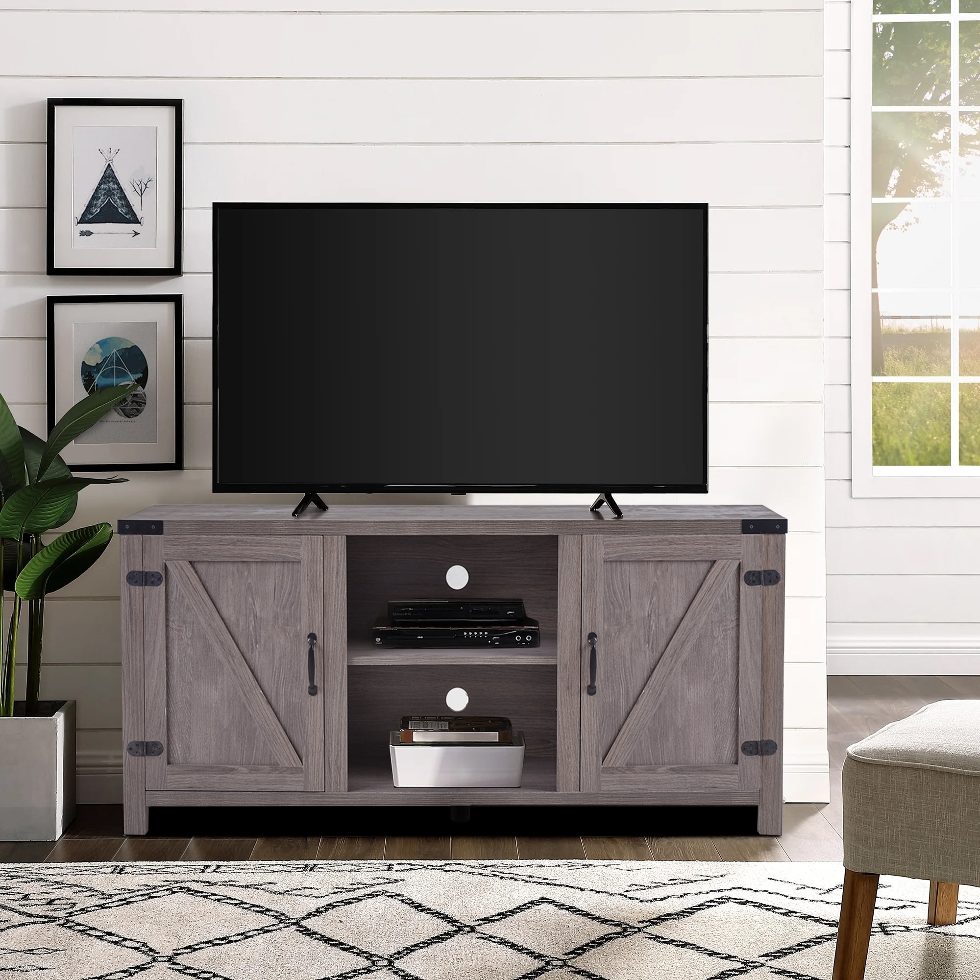 Details about   TV Stand Black For 65 Inch Size Wood Storage Drawer Entertainment Center Modern 