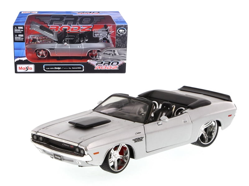 1970 Dodge Challenger R T Convertible Silver Pro Rodz 1/24