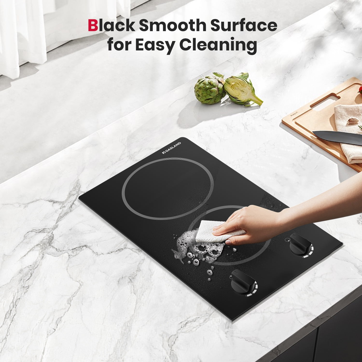 Gasland Chef 2 Burner 12" Electric Ceramic Stove Top,Mechanical Knob Control Electric Cooktop