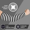 thumbnail image 6 of Black And White Stripe Arm Sleeves For Men And Women Compression Sun Protection Tattoo Cover Up Baseball Basketball Running, 6 of 6
