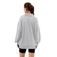 thumbnail image 2 of Amazhiyu Womens Half Zip Pullover Sweatshirts Oversized Long Sleeve Fall Drop Shoulder Sweater with side pockets, 2 of 5