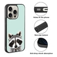thumbnail image 2 of WIRESTER Shockproof Soft Rubber Cover Case for Apple iPhone 16 Pro 6.3" 2024, Raccoon On Aero Blue Background, 2 of 5
