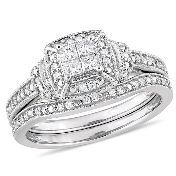 Everly Women's Diamond 10k White Gold Bridal Set