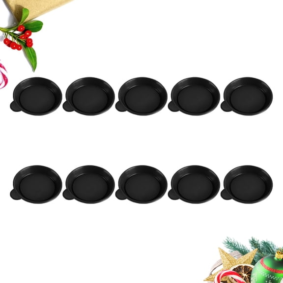 OUNONA 10Pcs Plastic Plant Pots Tray with Handle Black Sturdy Durable for Flower Planting