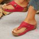thumbnail image 4 of Casual Sandalias de Cuña de las Mujeres Metal Recortado Perforado Flip Flop Mules, Sandalias de las Mujeres Cómodas Tamaño Plus Primavera Verano Respirable, 4 of 9