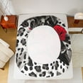 thumbnail image 5 of Castle Fairy Chic Red Floral Rose Full Size Sheets 4-Piece for Boys Girls,Abstract Leopard Print Breathable Bed Sheets,Happy Valentine's Day Lightweight Sheet Sets,Microfiber Bedroom Decor, 5 of 7