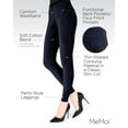 thumbnail image 3 of MeMoi Thin-Rib Slim-Cut Stretch Corduroy Leggings - Womens - Female, S-M, Navy, 3 of 12