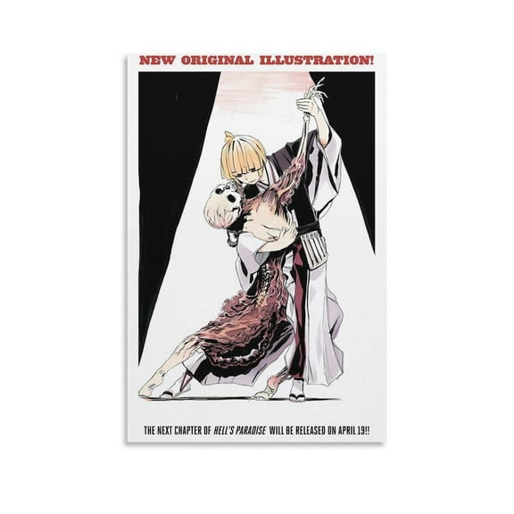 Poster Hell's Paradise Jigokuraku Anime Art Print Photo Art Painting Canvas Poster Home Decorative Bedroom Modern Decor Posters Gifts 16x24inch(40x60cm)