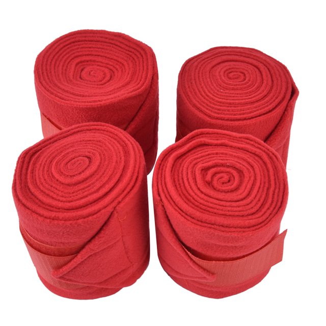 4 Pack Adhesive Horse Leg Wraps, Breathable Horse Hoop And Fastener Guard Kit For Cow Goat Dog, Black Or Red
