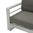 thumbnail image 5 of Noble House Cape Coral 4-Seater Aluminum Loveseat and Ottoman Set Silver/Khaki, 5 of 8