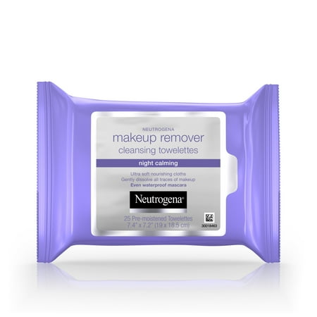 Neutrogena Makeup Remover Cleansing Towelettes & Wipes, Night Calming, 25 Count