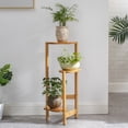 thumbnail image 2 of 3 Tier Tall Plant Stand Flower Pots Holder Display Rack Shelf Home Garden Corner Brown, Wood Color, 2 of 14