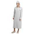 thumbnail image 2 of Alvivi Mens Pajama Sets Party Dress-up Nightgown Arabian Robe Long Sleeve Sleeping Nightshirt with Hat Gray L, 2 of 6