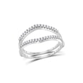 thumbnail image 1 of FB Jewels 14kt White Gold Womens Round Diamond Ring Guard Wrap Enhancer Wedding Band 1/4 Cttw Size 7, 1 of 4