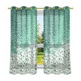 thumbnail image 6 of Yayeee Window Curtains Light Filtering 63"x42" Grommet Panel Pair Home Living Room Decor, Green and White Pattern, 6 of 7