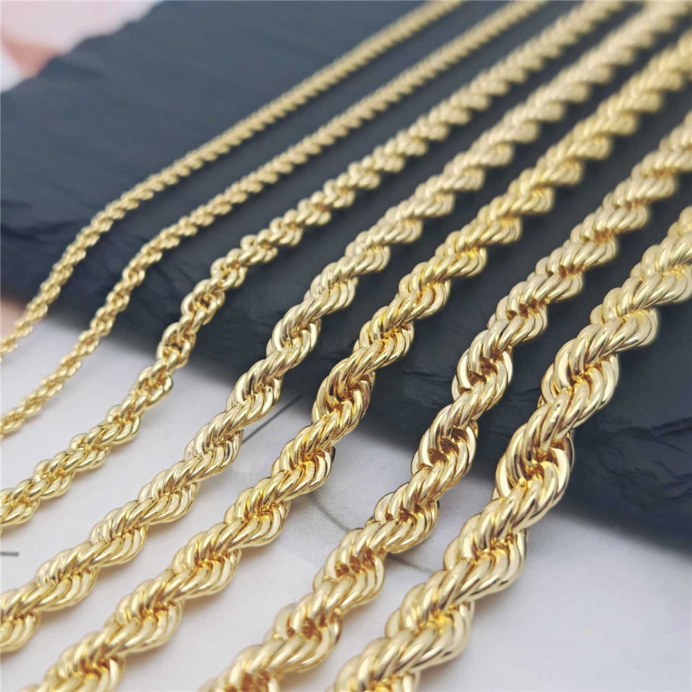 Real 10k Yellow Gold Necklace, 2.5mm, Rope Chain, 20inch