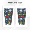 thumbnail image 3 of Fotbe Vehicles Cartoon with Funny Drivers,Animal Drivers Pattern 20 oz Tumbler Stainless Steel Vacuum Insulated Coffee Ice Cup Double Wall Travel Flask Leak-proof Coffee Cup-Straw Three-piece Set, 3 of 8
