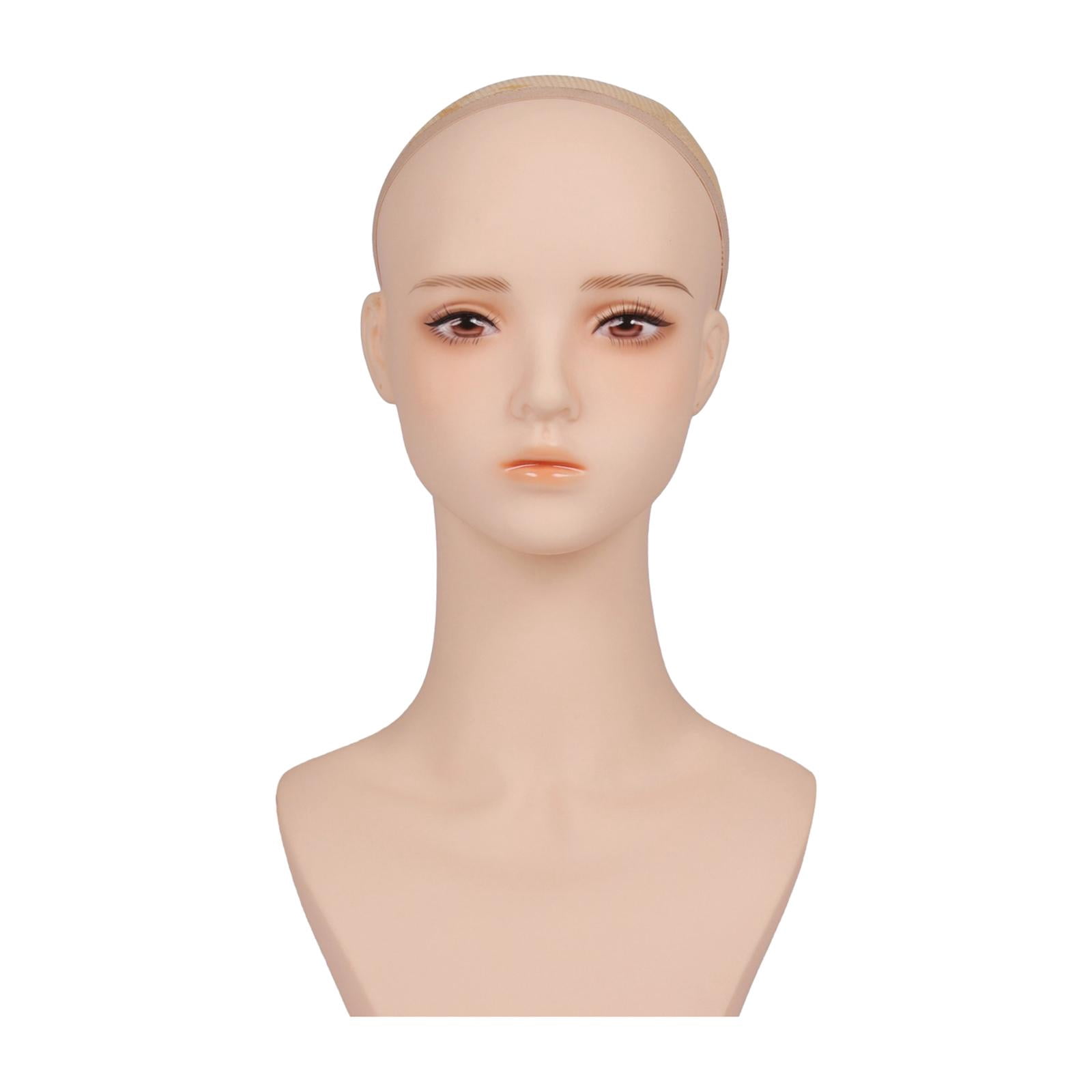 Toysmith Cosmetology Wig Holder Beauty Accessories Displaying Wig Display Female Mannequin Head with Shoulder for Hair Styling Cap Hat style A