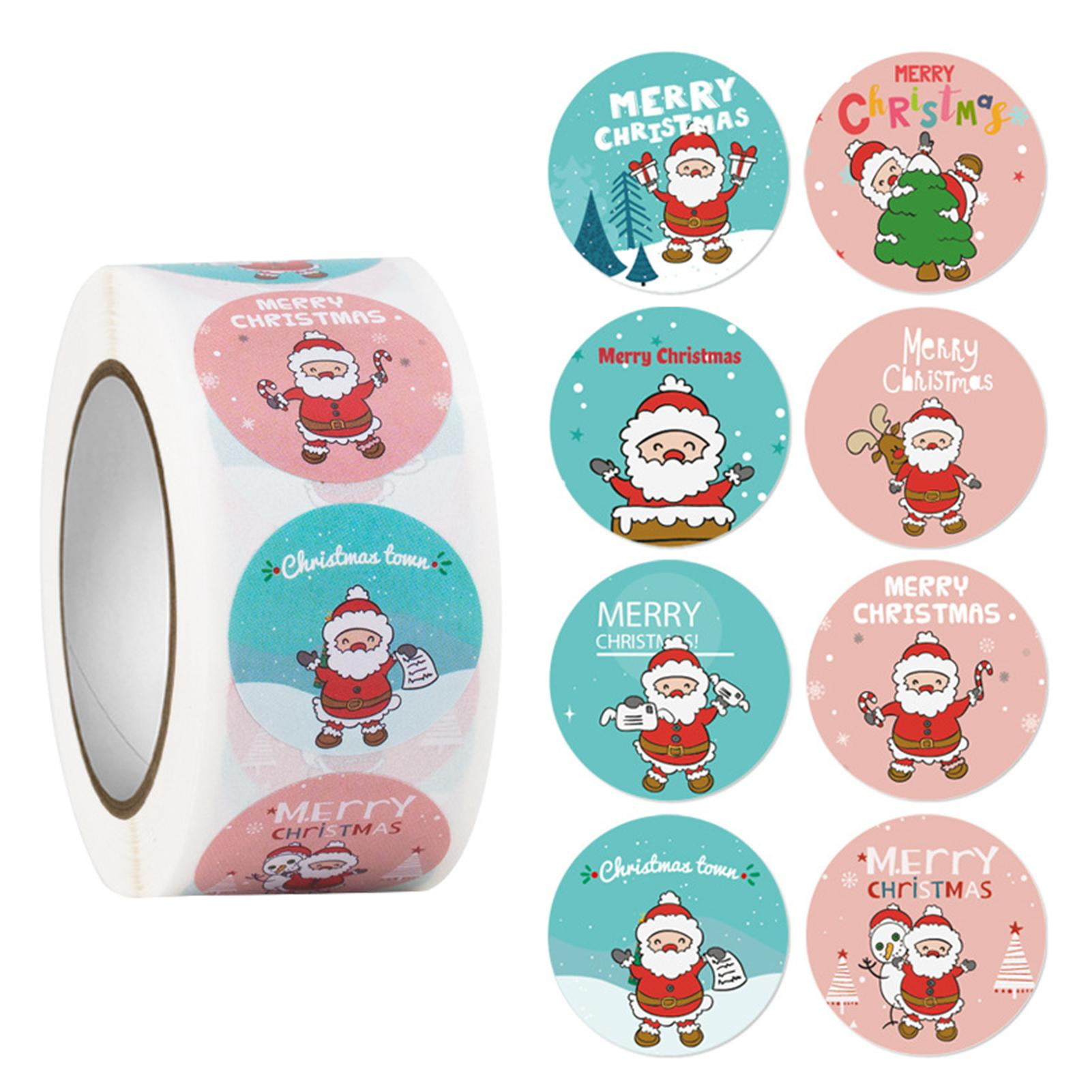 Christmas Roll Stickers | Colorful Christmas Cartoon Stickers | 1 Inch ...