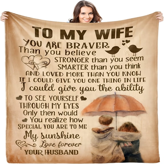 AUQ 2026 New Anniversary Romantic Gift for Women,Gifts for Wife From Husband,Best Wife Presents,Wife Birthday Gift Ideas,I Love You Gifts for Her,Wife Throw Blanket Present for Wife