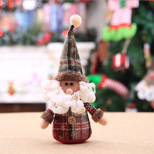 Suministros de decoración navideña, muñeca navideña de pie, adornos de estatuilla de elfo nórdico de felpa rellena