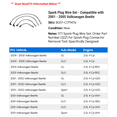 thumbnail image 2 of Spark Plug Wire Set - Compatible with 2001 - 2005 Volkswagen Beetle 2002 2003 2004, 2 of 2
