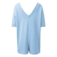 thumbnail image 4 of Women's Summer Casual Backless Romper - Short Sleeve Loose Fit Athletic Beach Jumpsuit with Wide Leg, 4 of 4