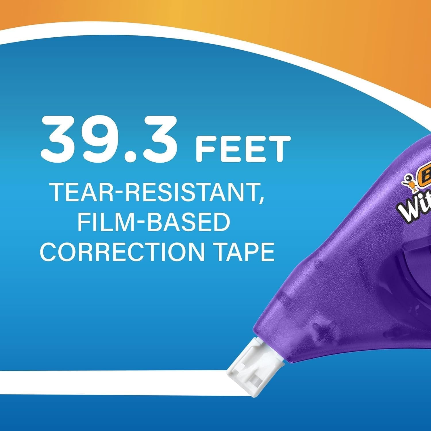 White Out Tape- Tear Resistant, Clear Dispenser EZ Correct Correction Tape - 39.3 Feet Each - Pack of 7