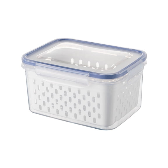 PPLoney Large Fruit and Vegetable Storage Containers for Fridge - Leak-Proof Fresh Produce Bins with Draining Colander, Airtight Lid, Easy to Clean, Space Saving Organizer Set
