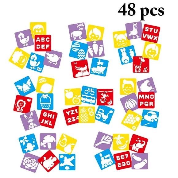 48PCS Drawing Stencil Painting Stencil Drawing Template for Scrapbook DIY