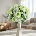 thumbnail image 6 of Artificial White Peony And Hydrangea Bouquet 11.8 Inch Lifelike Fake Flower Arrangement With Greenery For Wedding Table Centerpiece Home Office Decor, 6 of 7