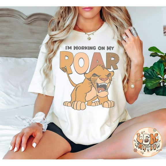 Retro Disney Simba Lion King T-Shirt, I'm Working On My Roar shirt, The Lion King Animal Kingdom Tee, Birthday Gift, Disneyland Family Trip