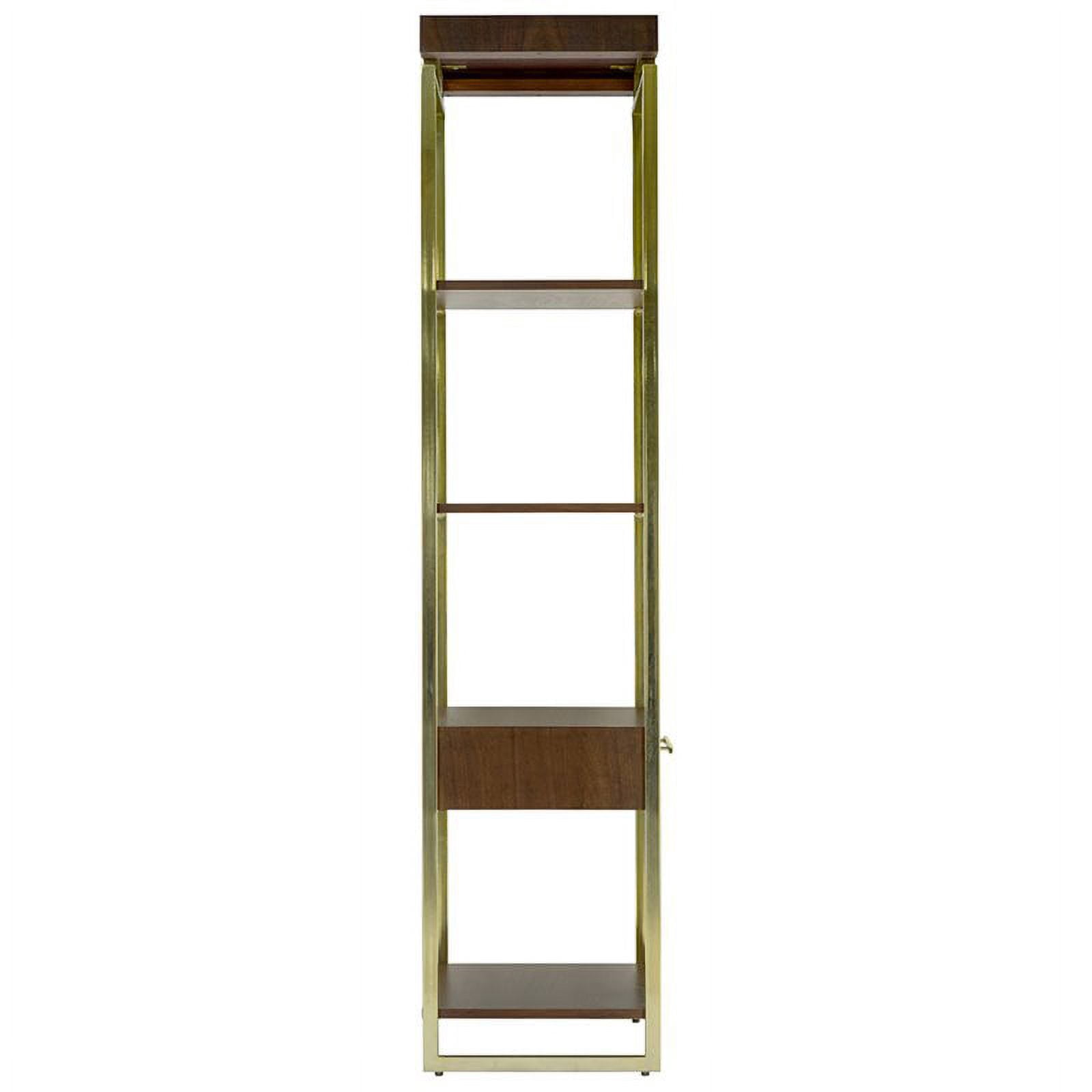 Yosemite Duette 4 Shelf Narrow Bookcase in Rich Nut Brown