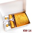 thumbnail image 1 of Corbata de seda para hombre y juego de gemelos de corbata formal tejida con pañuelo de bolsillo Corbatas sólidas, Kw14 Feliz Sencillez, 1 of 2