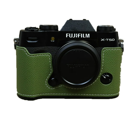 GadgetCom Camera Half Case Compatible with FUJIFILM X-T50 XT50 , Anti-Slip PU Leather Shell Protective Cover