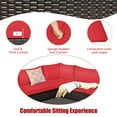 thumbnail image 3 of Gymax Ensemble de Conversation pour Terrasse en Rotin 6 Pcs, Sectionnel d'Extérieur avec Coussins Rouges, 3 of 8