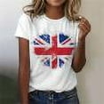 thumbnail image 1 of RT5YKing Mode Femmes Manches Courtes Imprimé Jour de l'Indépendance Col Rond Hauts T-Shirt d'Été Blouse Chemises, 1 of 4