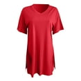 thumbnail image 5 of Pxiakgy Ensemble Deux Pièces pour Femmes Manches Courtes Décontracté Basique Shorts Rouge + S, 5 of 5