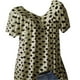thumbnail image 2 of Sonducket Camiseta Cuello en V Blusa de manga corta Estampado Mujer Suelta Mujer Suelta Top de verano Prendas para la parte del cuerpo Caqui 3XL Sonducket AP001865-22, 2 of 6
