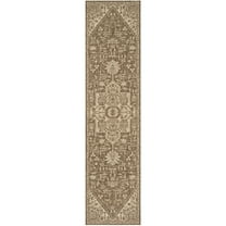 SAFAVIEH Beach House Jose Geometric Indoor/Outdoor Runner Rug Cream/Beige, 2' x 8'