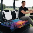 thumbnail image 5 of Uourmeti Vibrant Tropical Beach Sunset Golf Cart Seat Non-Skid, Fit for Sports Golf Carts Suitable for 2 Passenger Club Car, 5 of 8