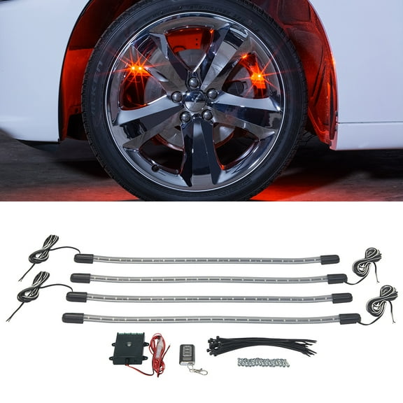 LEDGlow 4pc Orange LED Wheel Well Lighting Kit