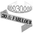 thumbnail image 2 of Women Glittering Rhinestone Letter Print Sash Tiara Set Birthday Party Supplies, 2 of 5